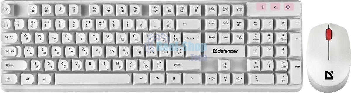 Комплект клавиатура+мышь Defender Milan C-992 беспроводной, USB, 1000 DPI, белый