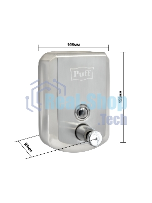 Дозатор для жидкого мыла из нерж. стали Puff-8705 хром, 500 мл, 17х12х12 см с ключом