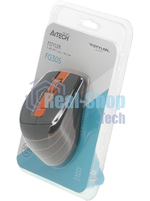 Мышь беспроводная A4Tech Fstyler FG30S серый/оранжевый, 2000 dpi, радиоканал, USB, кнопки - 6