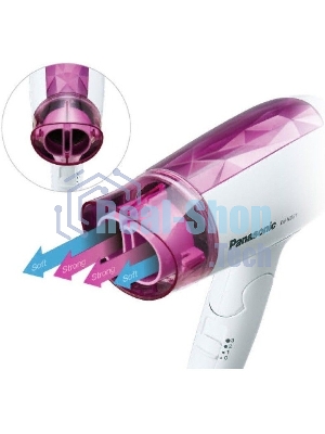 Фен Panasonic EH-ND21-P615 белый/розовый, 1200 Вт, компактный