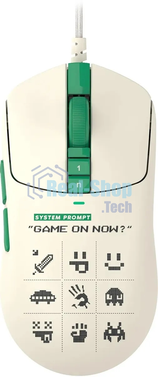 Мышь проводная A4Tech Bloody W72 Ultra Pixels Green рисунок/бежевый/зеленый, 20000 dpi, USB, кнопки - 7