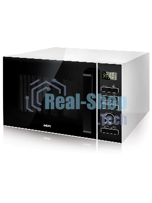 Микроволновая печь BBK 25MWC-992T/WB белый/черный, 25 л, 900 Вт, переключатели - кнопки, поворотный механизм