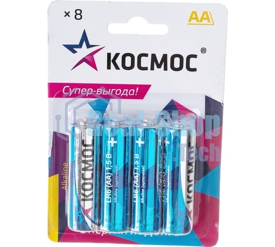 Элемент питания Космос алкалиновый AA/LR06 BP-8 (блист.8шт)