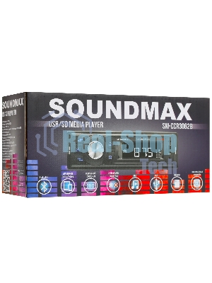 Автомагнитола Soundmax SM-CCR3062B, 1 DIN, Bluetooth, USB Type-A, AUX