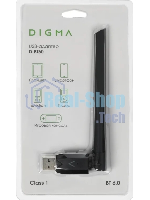 Адаптер USB Digma D-BT60 BT6.0+EDR class 1 200м черный