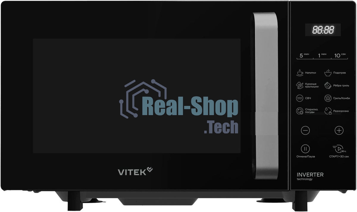 Микроволновая печь Vitek VT-MW2123 черный, 23 л, 900 Вт, переключатели — сенсор