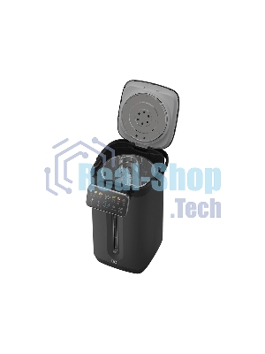Термопот BQ TP6001 Black, мощность 1800 Вт, объем 6 л, сенсорный тип управления, 6 температурных режимов (45-95°C, с шагом 10°С), функция повторного кипячения, функция поддержания температуры, способы подачи воды - электрическая помпа, индикатор уровня воды, автоотключение при недостаточном количестве воды, блокировка подачи воды, защита от перегрева, дисплей LED, съемная крышка, ручка для переноски, материал корпуса - металл, пластик, материал внутренней камеры - высококачественная нержавеющая сталь AISI 304, длина электрошнура 1.0 м, напряжение 220-240 В, 50-60 Гц, защита от поражения электротоком класс I