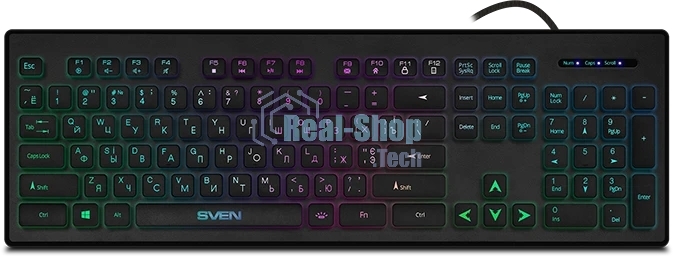 Клавиатура SVEN KB-C7500EL проводная, USB Type-A, чёрный