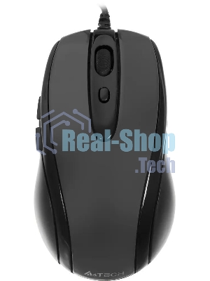 Мышь проводная A4Tech N-708X серый глянец/черный, 1600 dpi, USB, кнопки - 6