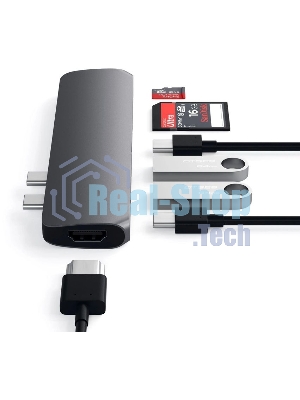 Док-станция Satechi ST-CMBPM, USB Type-C, HDMI/Thunderbolt 3/USB Type-C/SD/microSD/USB 3.0, USB