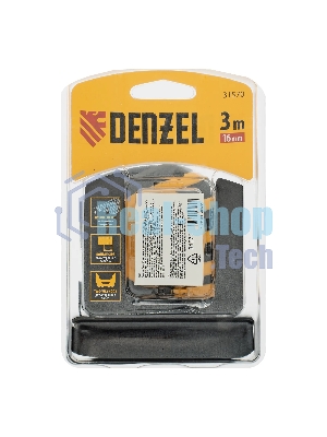 Рулетка Denzel 3м x 16 мм, двухсторонний зацеп, нейлон, двуст. шкала, автоматич. 31570