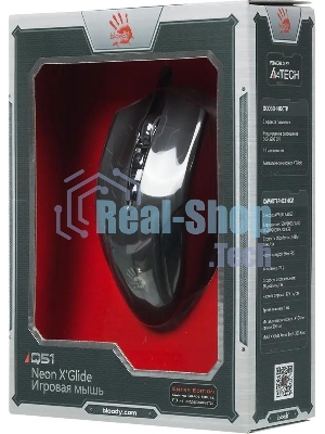 Мышь проводная A4Tech Bloody Q51 черный, 3200 dpi, USB, кнопки - 8