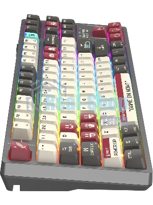 Клавиатура беспроводная A4Tech Bloody WS87 USB, Bluetooth/Радиоканал серый/красный