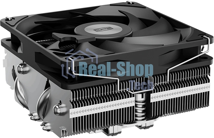 Кулер для процессора PCCooler RC400-53 (125W, 4-pin PWM, 53.5мм, Al/Cu, 4x6мм, 1x92мм, 43CFM, 31.2dBA, 2700RPM, S: 1851/1700/1200/20XX/115X, AM5/AM4, silver, black)