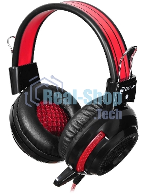 Проводные наушники Oklick HS-G300 черный/красный, полноразмерные, Jack 3.5 мм