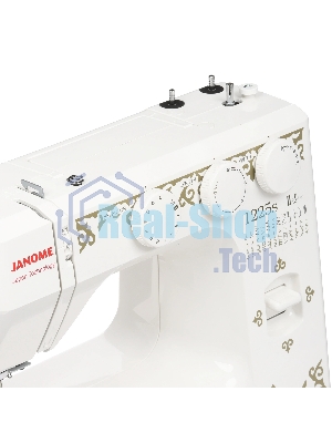 Швейная машина Janome 1225s белый, электромеханическая, вертикальный качающийся, 25 операций, петля-автомат