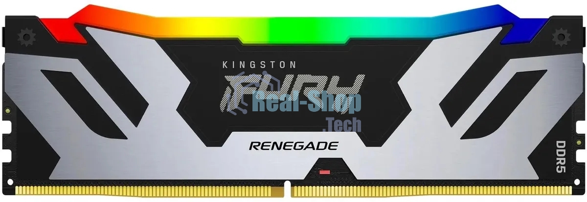 Оперативная память Kingston Fury Renegade RGB, DDR5, 24GB (1x24 GB), 7200 MHz, CL38, радиатор, RGB, серебристый