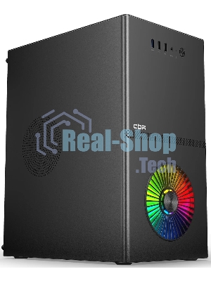 Компьютерный корпус CBR mATX Minitower V867, без БП, 1хUSB 3.0, 2хUSB 2.0, HD Audio+Mic, Rainbow Fan, Black PCC-MATX-V867-WPSU