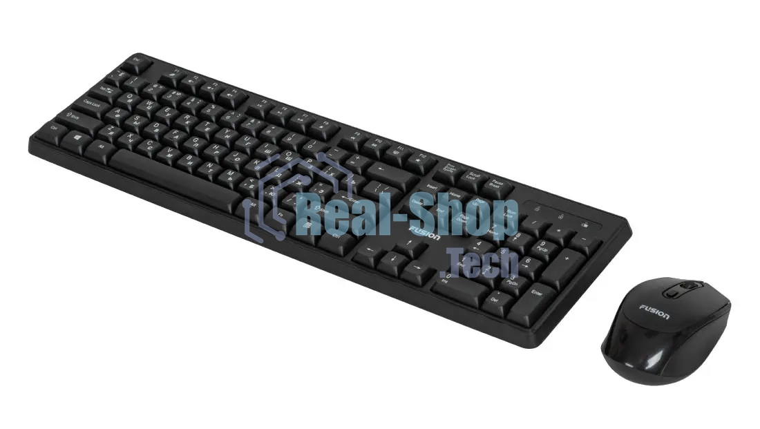 Комплект клавиатура+мышь Fusion GKIT-752 беспроводной, USB, 1000 DPI, чёрный
