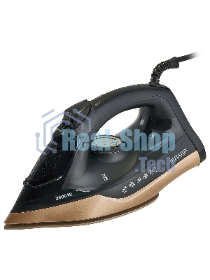 Утюг DELTA LUX DE-3007 черный/золотой, 2400 Вт, 30 г/мин, 150 г/мин, 220 мл