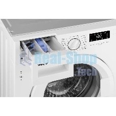 Стиральная машина встраиваемая Weissgauff WMI 6147 Inverter Steam белый, загрузка фронтальная 7 кг, 1400 об/мин, класс A+++