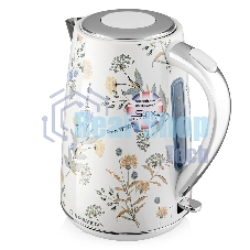 Электрочайник BRAYER BR1083 белый, 1.7 л, 2200 Вт, скрытый нагревательный элемент
