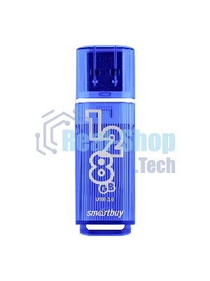 Флешка USB SmartBuy Glossy Dark Blue (SB128 GbGS-DB), 128Gb, USB 3.0, R/W 75/30, темно-синий