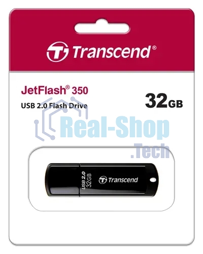 Флешка USB Transcend JetFlash 350 (TS32GJF350), 32Gb, USB 2.0, R/W 15/7, черный