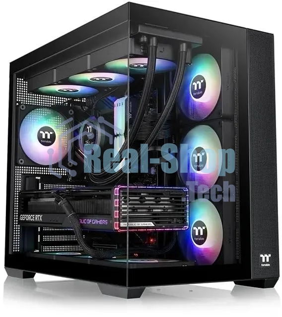 Компьютерный корпус Thermaltake View 380 TG ARGb черный без БП ATX 6x120мм 2x140мм 1x200мм 2xUSB3.0 audio bott PSU