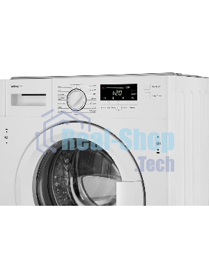 Стиральная машина встраиваемая Weissgauff WMI 6147 Inverter Steam белый, загрузка фронтальная 7 кг, 1400 об/мин, класс A+++