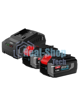 Набор аккумулятор и зарядное устройство Deli DE-CM20A4E (2АКБ 20V 4А*ч + ЗУ 2A, 20V)