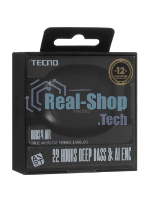 Наушники TWS Tecno Buds 4 Air черный, внутриканальные, Bluetooth, до 6 ч