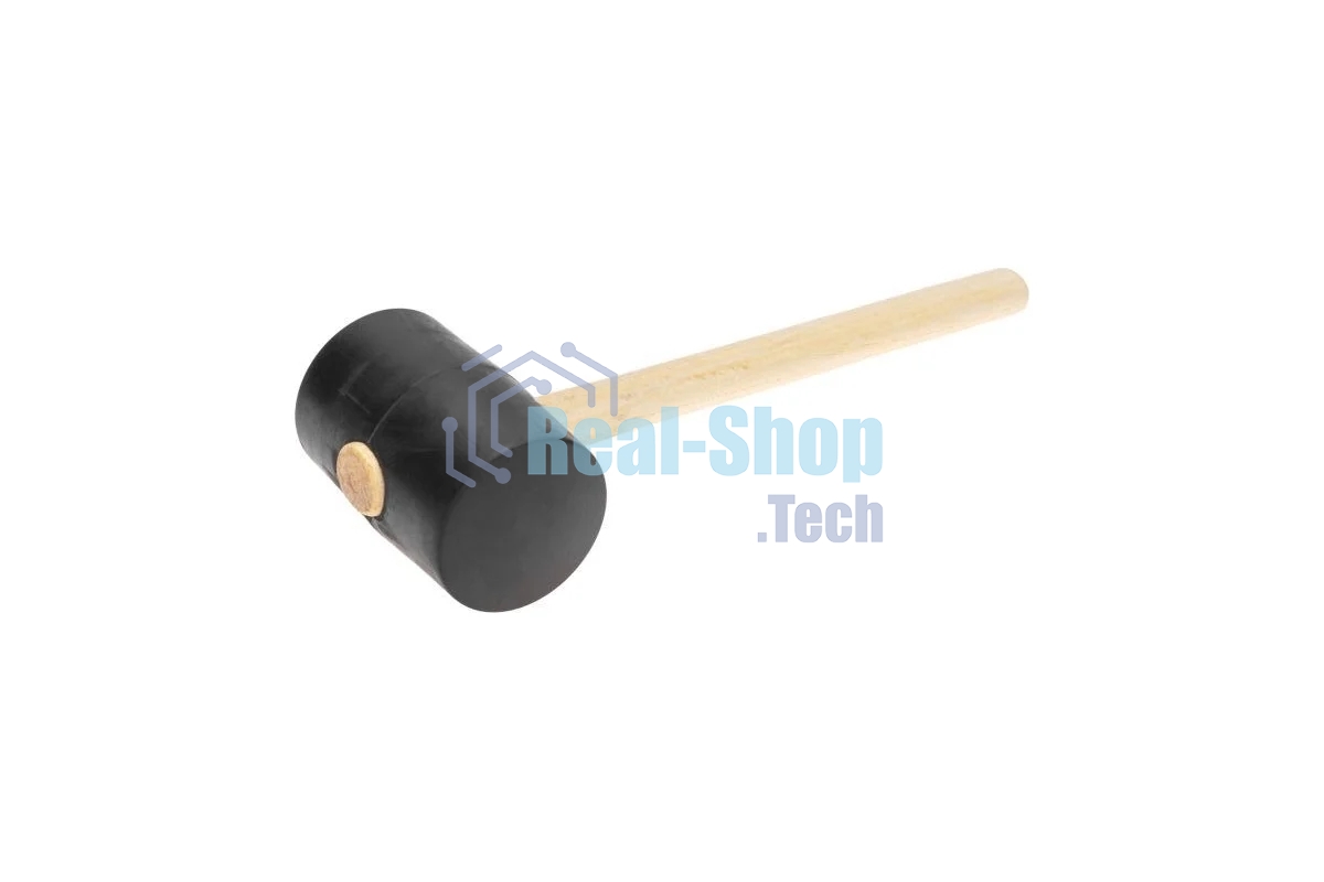 Киянка резиновая Kranz KR-12-8146 1130 г, черная резина, деревянная рукоятка