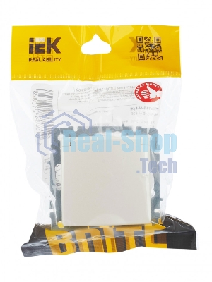 Розетка 1-местная IEK BRITE РСбш10-3-44-БрЖ с заземлением, с защитными шторками и крышкой, 16А, IP44 жемчуг