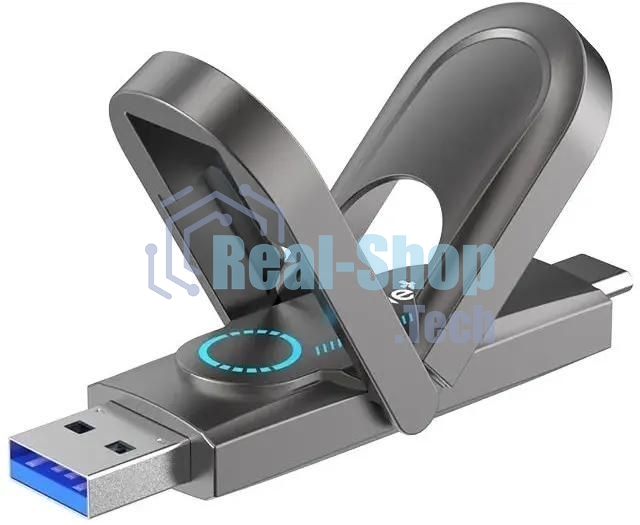 Флешка USB Netac US9 (NT03US9C-512G-32TA), 512Gb, USB 3.2 Gen2 Type-A/USB Type-C, R/W 1000/900, серебристый