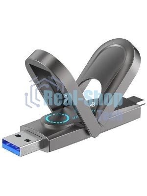 Флешка USB Netac US9 (NT03US9C-512G-32TA), 512Gb, USB 3.2 Gen2 Type-A/USB Type-C, R/W 1000/900, серебристый