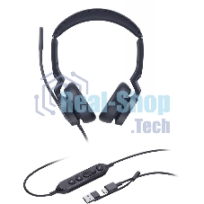 Гарнитура Yealink UH46 Dual UC чёрный, проводная, USB