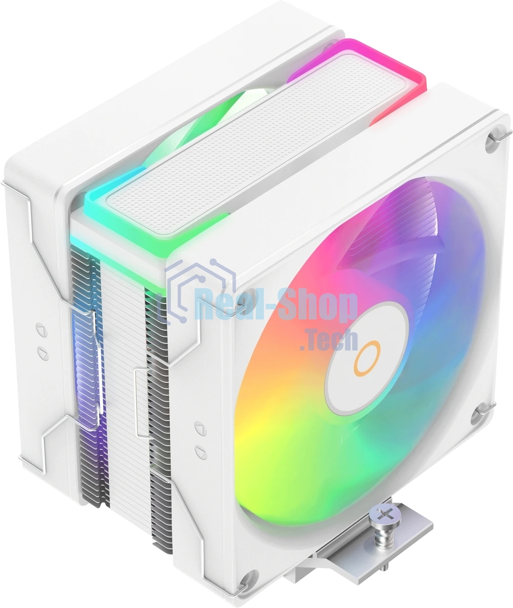 Кулер для процессора Ocypus Delta A40 SE WH Dual Fan ARGB, 2x120mm ARGB FAN, Top ARGB Panel, 4 HEAT PIPES, 4-PIN PWM, 800-1800 RPM, 31DBA, HYDRO BEARING, LGA115X/1200/1700/18XX, AM4/AM5