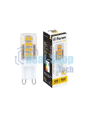 Лампа светодиодная Feron LB-432 5Вт 230В G9 теплый капсульная