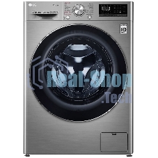 Стиральная машина LG F4V5RGP2T серебристая, загрузка фронтальная 10.5 кг, 1400 об/мин, класс A