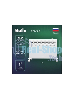 Конвектор электрический Ballu Ettore BEC/ETMR-2000 белый, 2000 Вт, 25 м2, термостат