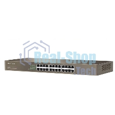 Коммутатор неуправляемый IP-COM F1024 24 порта, 24x100 Мбит/с, установка в стойку, металлический корпус