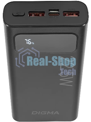 Портативный аккумулятор Digma DGPF20A 20000mAh QC3.0/PD3.0 22.5W 3A 2xUSB-A/USB-C черный