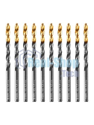 Сверло по металлу Denzel 4,8 мм, HSS-Tin, Golden Tip, 10 шт.
