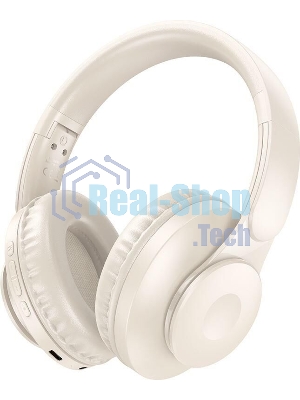 Беспроводные/проводные наушники Hoco W45 молочно-белый, полноразмерные, Bluetooth + проводной, до 40 ч.