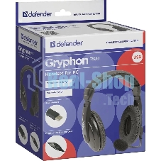 Гарнитура Defender Gryphon 750U чёрный, проводная