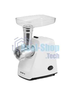 Мясорубка электрическая Polaris PMG1852 RUS белый, 1800 Вт, 2.0 кг/мин, реверс, защита от перегрузки, насадки - 2