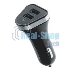 Автомобильное зарядное устройство QUMO 3A, 2 USB, 1A+2A черный