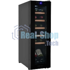 Винный шкаф ZÜGEL ZCWF123B черный, 32 л, 1 отсек, 12 бут.