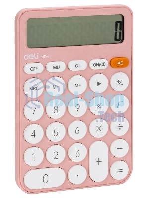 Калькулятор настольный Deli EM124PINK розовый 12-разр.